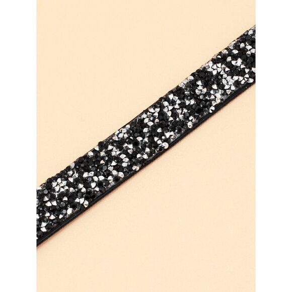 ✨💎 Rhinestone Crystal Decor Sparkly Blingy Elastic Stretchy Belt SIZE L-XL NEW - Picture 4 of 9